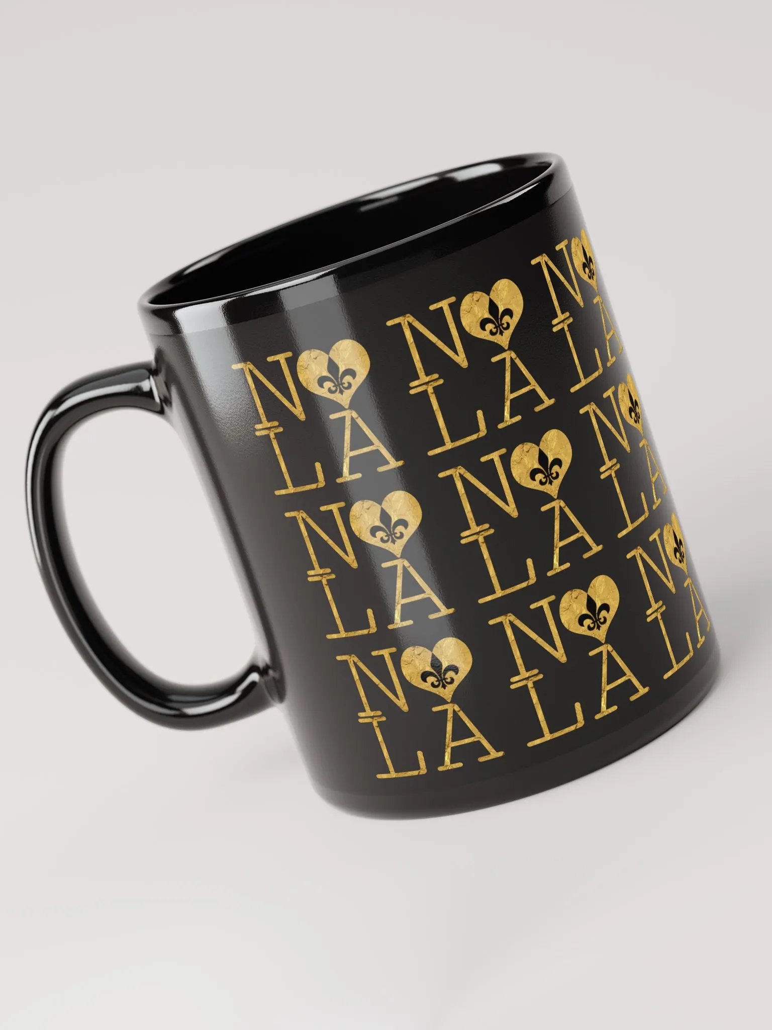I LOVE NOLA **LEGACY MUG** (BLACK & GOLD EDITION FULL GOLD WRAP FULL INFINITY) product image (5)