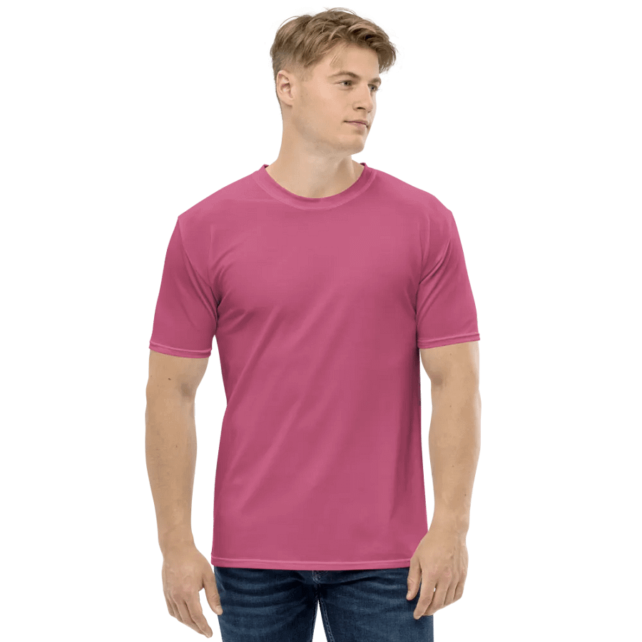 Plain Muted Blush Pink True Summer Men's Crewneck Polyester Heavyweight Premium T-Shirt by Treasure Pie product image (4)