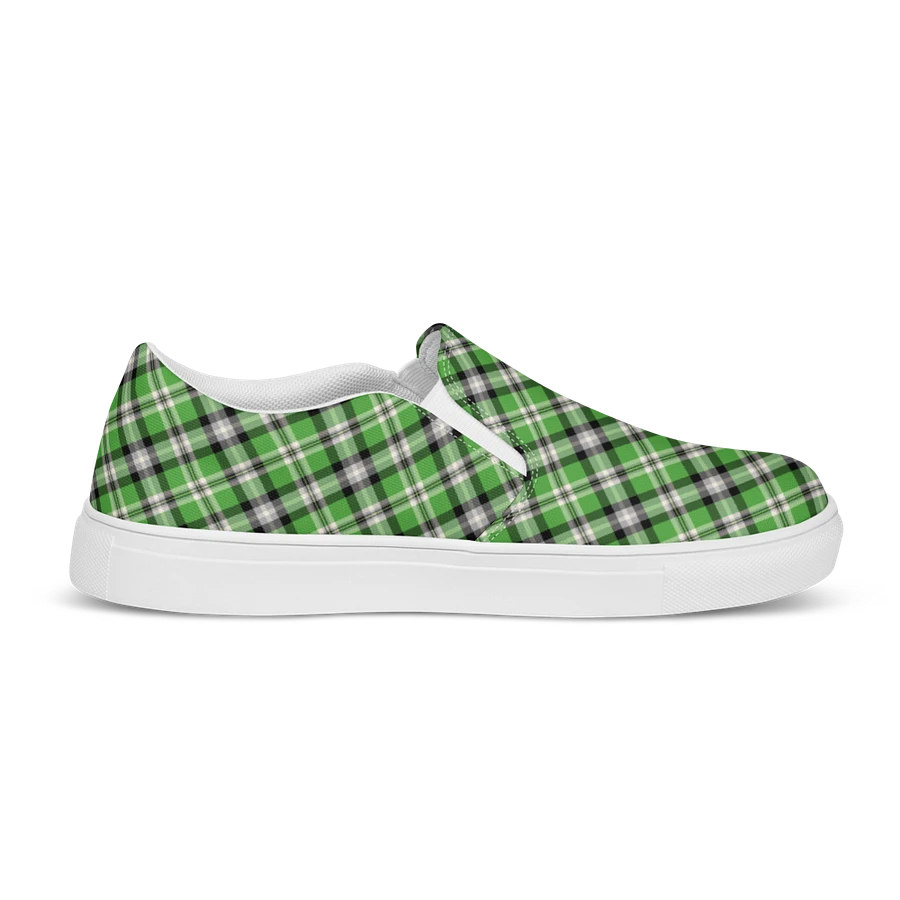 Bright Green, Black, and Gray Plaid Women's Slip-On Shoes product image (5)