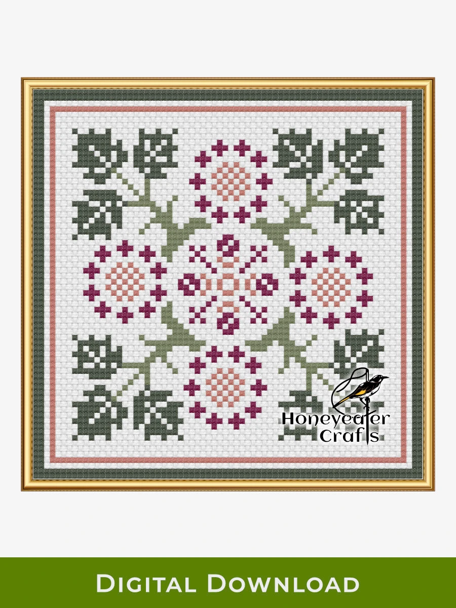 Wild Roses: Abstract Cross Stitch Pattern PDF product image (1)