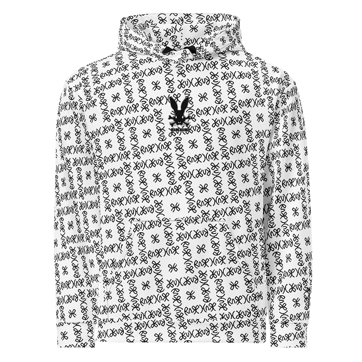 RareHare Signature Pattern (White) Hoodie Design by IngeniumArtist product image (1)