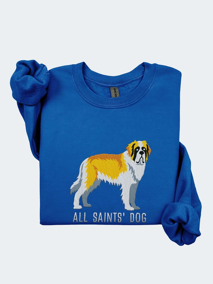 All Saints' Dog Sweatshirt (Embroidered) of a Saint Bernard(Lemon & White) product image (1)