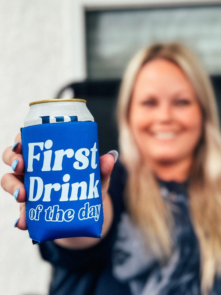 First Drink - Premium Neoprene Can Koozie product image (1)