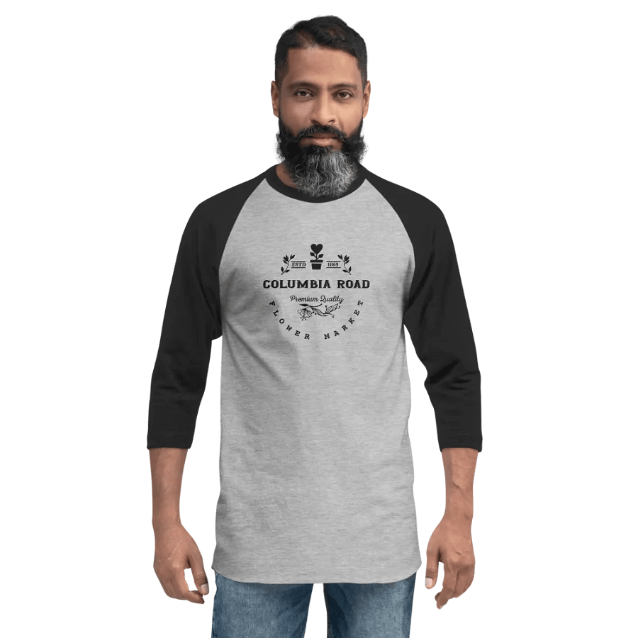Columbia Road Market 3/4 Sleeve Raglan Tee (Grey) product image (2)
