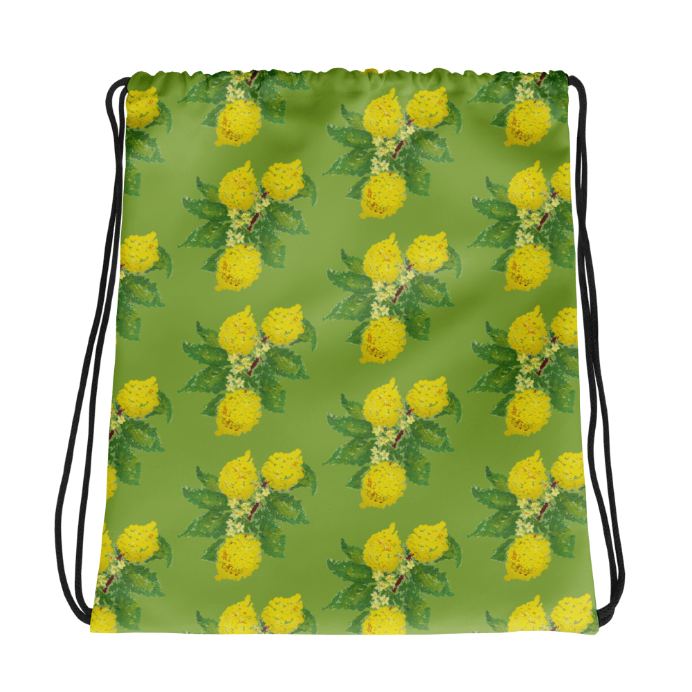 Lemon Love Green Drawstring Backpack product image (1)