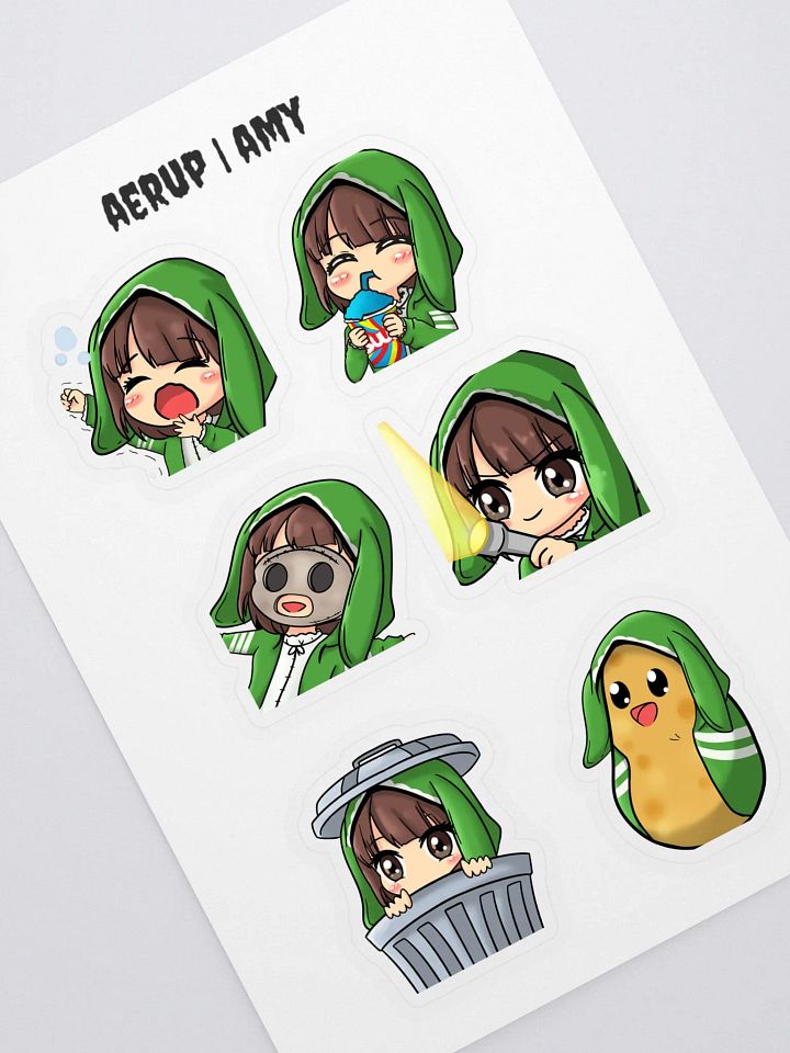 green bunny sticker sheet product image (1)