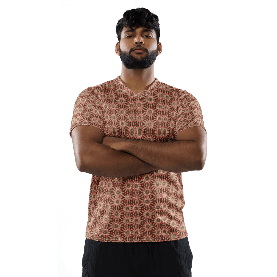 Abstract Suns Pattern Unisex V Neck Sports Jersey product image (10)