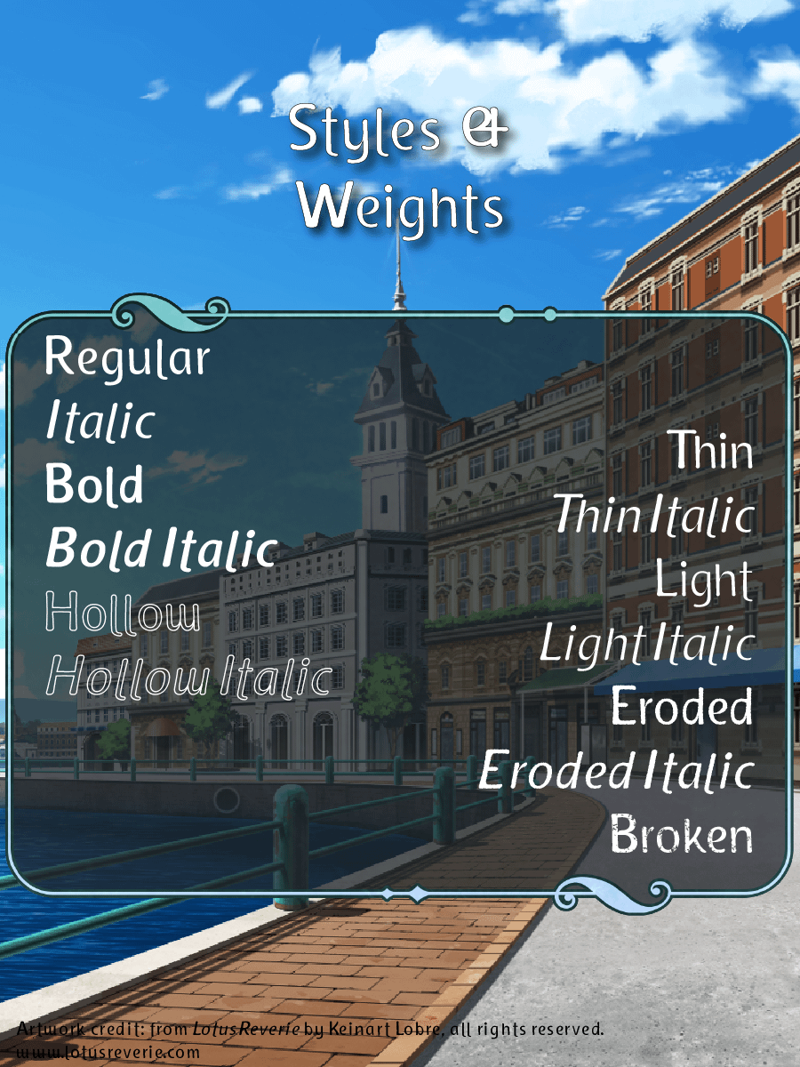 Doki Doki Tokimeki font - Eroded Italic weight product image (7)