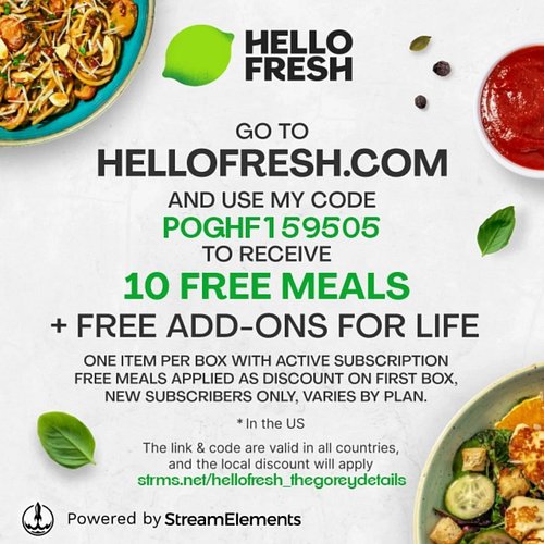 New Month, New @HelloFresh Sponsorship!
🍋

Throughout the month of July, subscribe to HelloFresh and use my code for 10 Free ...