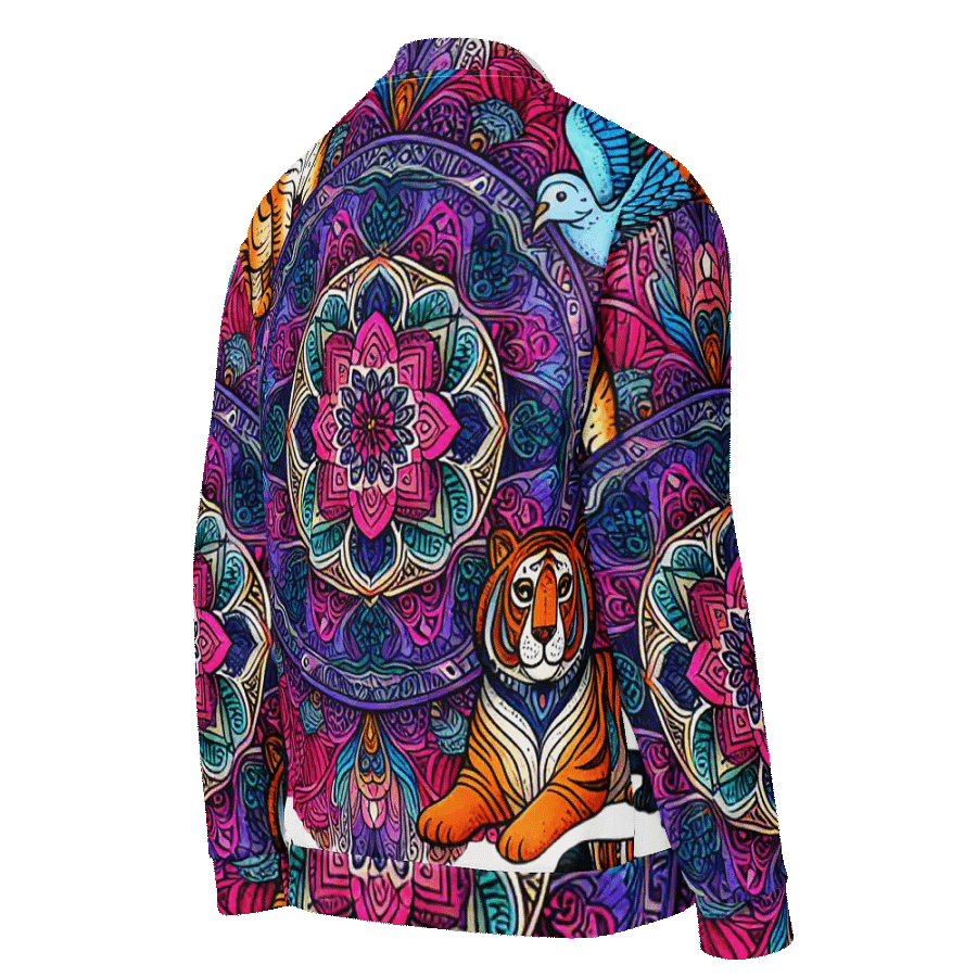 Women's Zipper Jacket with Colorful Animal Mandala Design – Stylish and Eye-Catching! product image (9)
