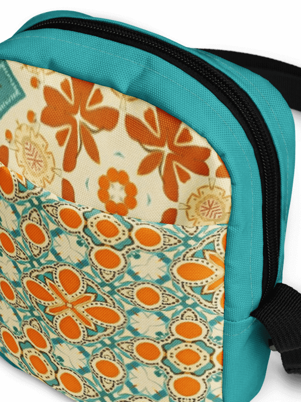 Teal, Orange and Tan Boho Crossbody Bag – Two-Pattern Style product image (3)