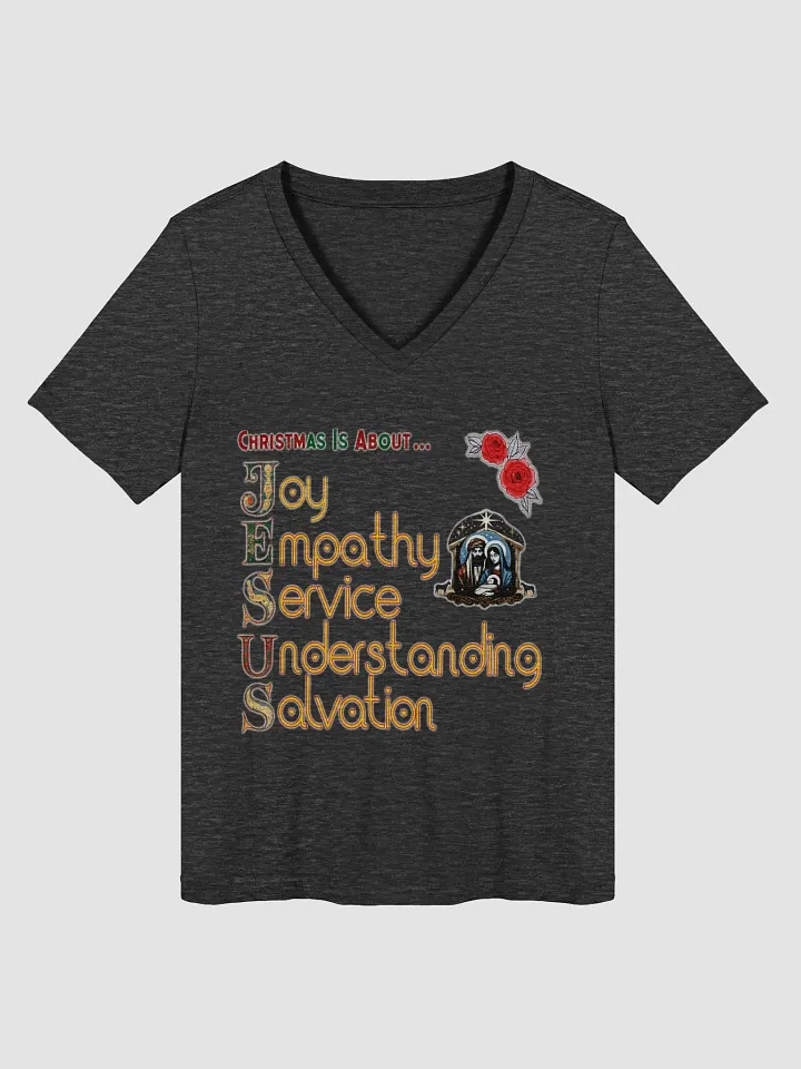 Christmas is About JESUS V-Neck Tee product image (1)