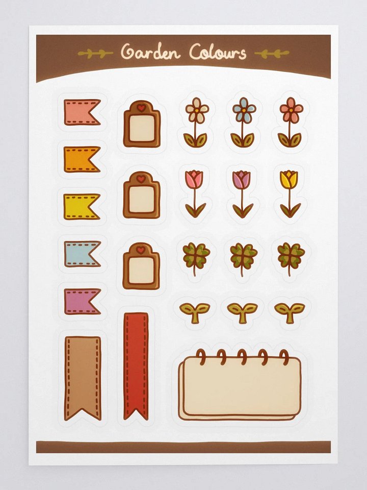 Garden Colours Kiss Cut Sticker Sheet (5.83″ x 8.27″) product image (2)