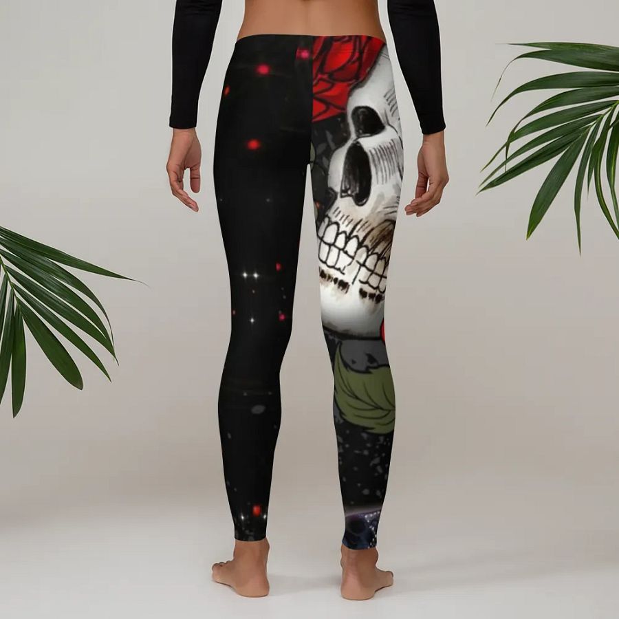 Gothic Rose Skull All-Over Leggings product image (4)
