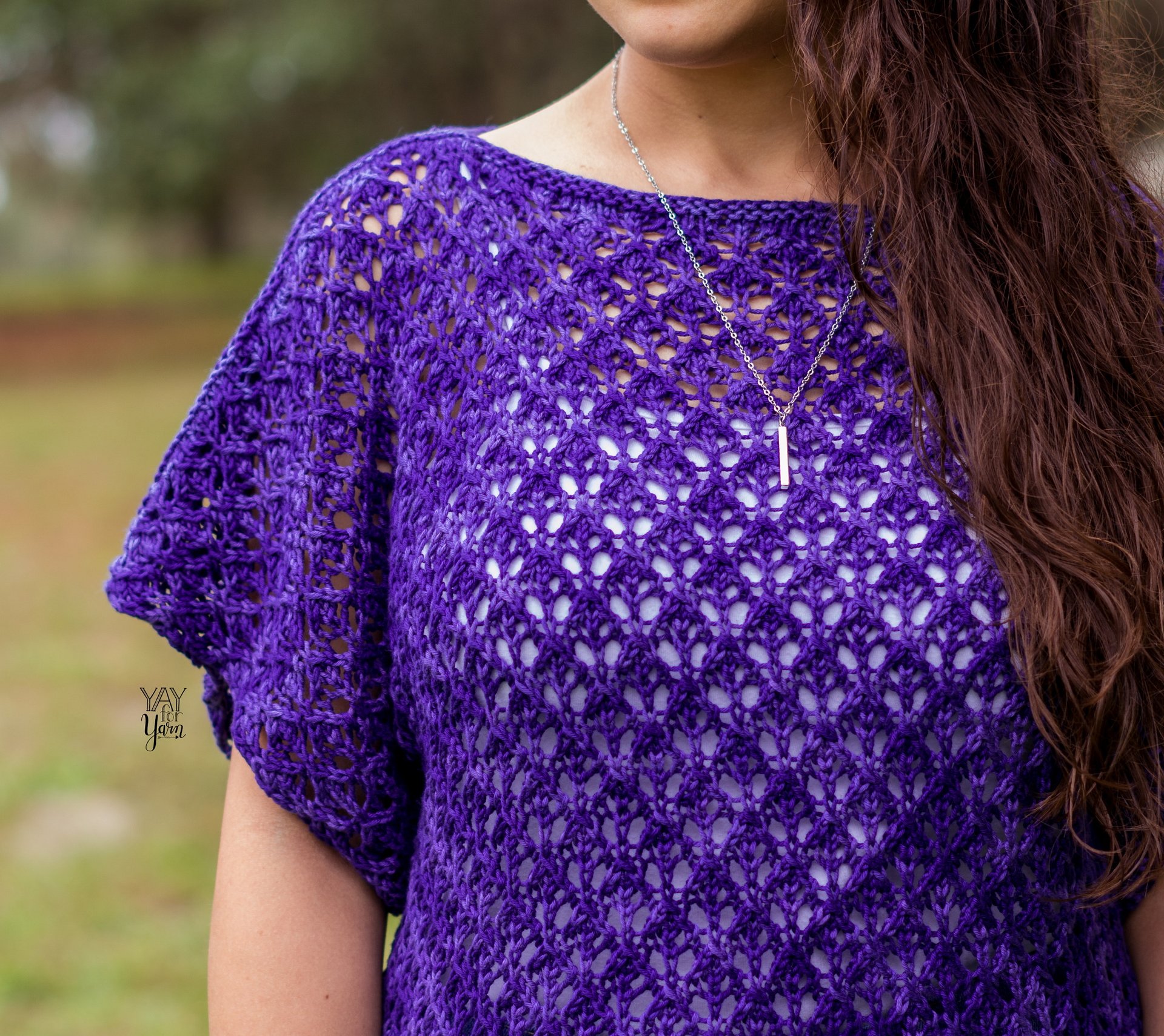 UltraViolet Tee - Lace Top PDF Knitting Pattern & Video Tutorial product image (2)
