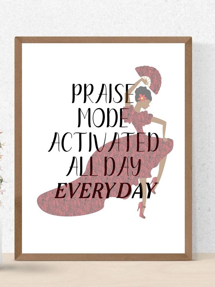 Praise Mode Activated Printable Wall Art. product image (1)