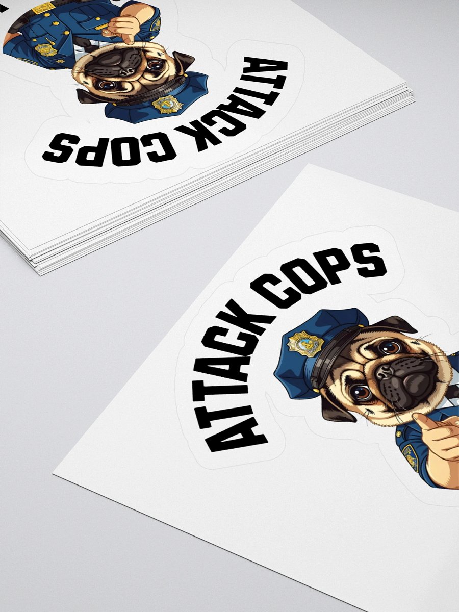 "Attack Cops Go to Jail" Stickers - Black Ink product image (10)