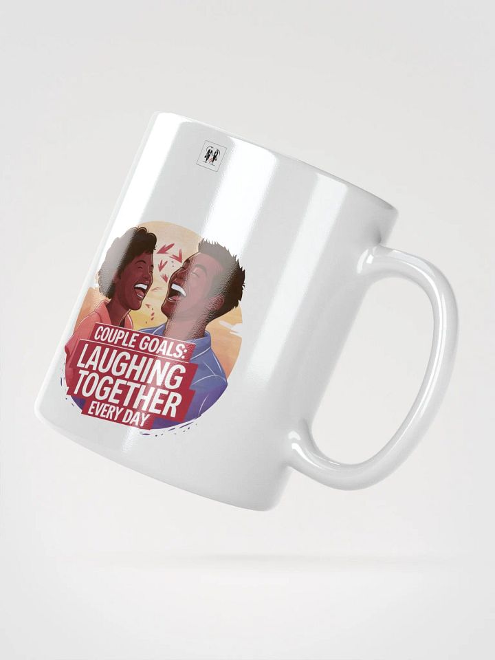 Laughing Together Badge Mug (White) product image (2)