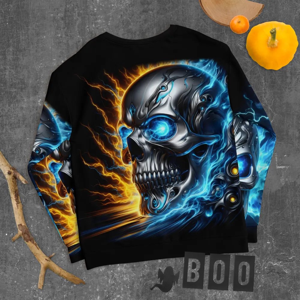 Cyber Skull All-Over Print - Unisex Sweatshirt #22 product image (10)