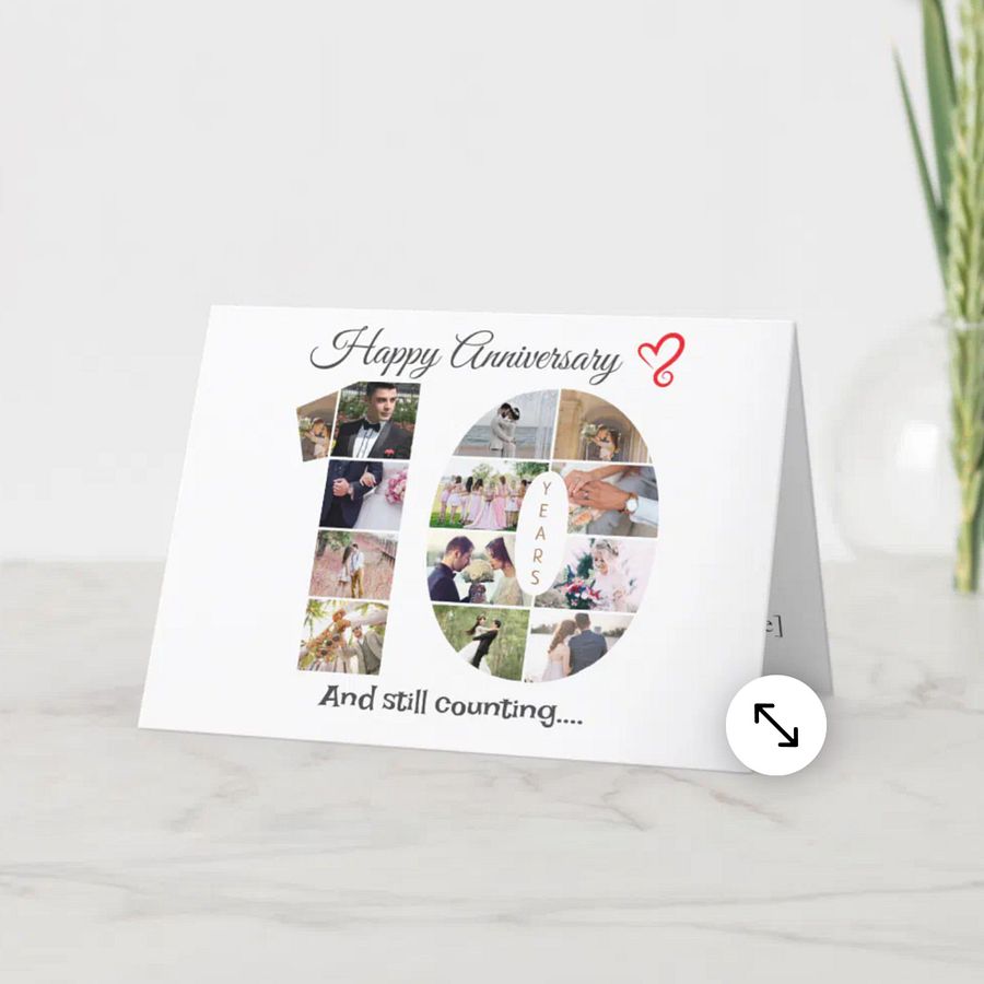 10 Year Anniversary Photo Card Editable Canva Template product image (3)