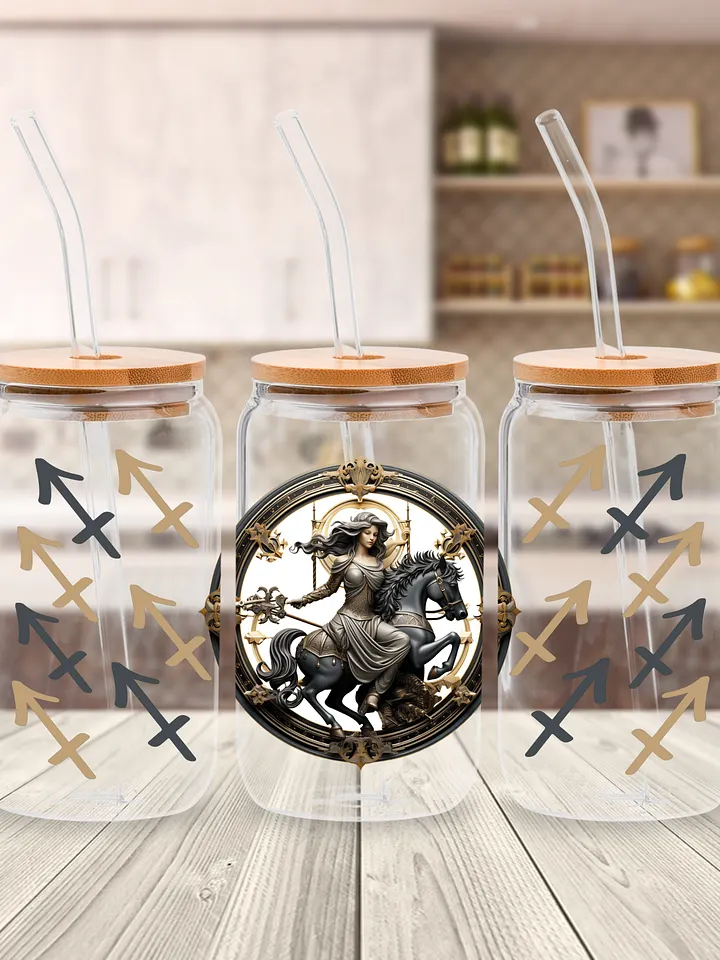 Sagittarius Zodiac Glass Can Sipper product image (1)