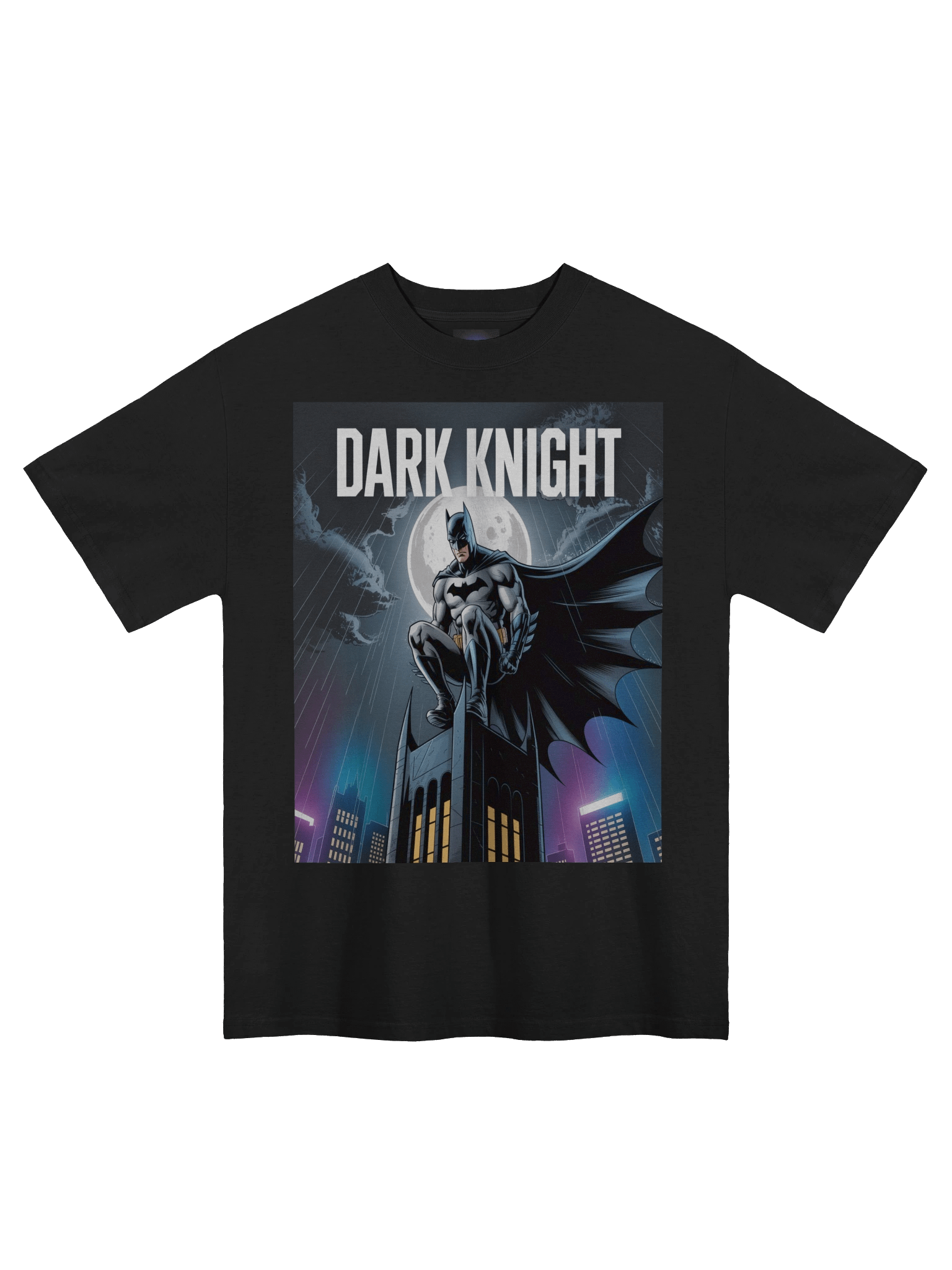 Storm Sentinel: Dark Knight Batman Oversized Faded T-Shirt product image (3)