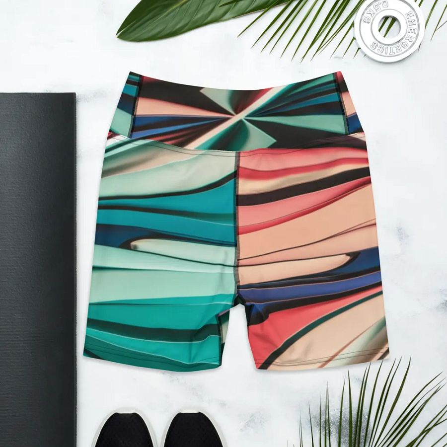 Abstract Geometric Women's Yoga Shorts in Vibrant Colors (XS-XL) product image (3)