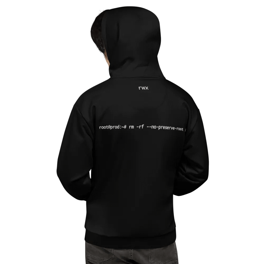 goodbye cruel world, rm -rf / hoodie (dark mode) product image (1)