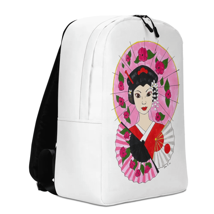 Japanese Geisha (art by Dina R.) acrylic painting picture - Backpack product image (3)