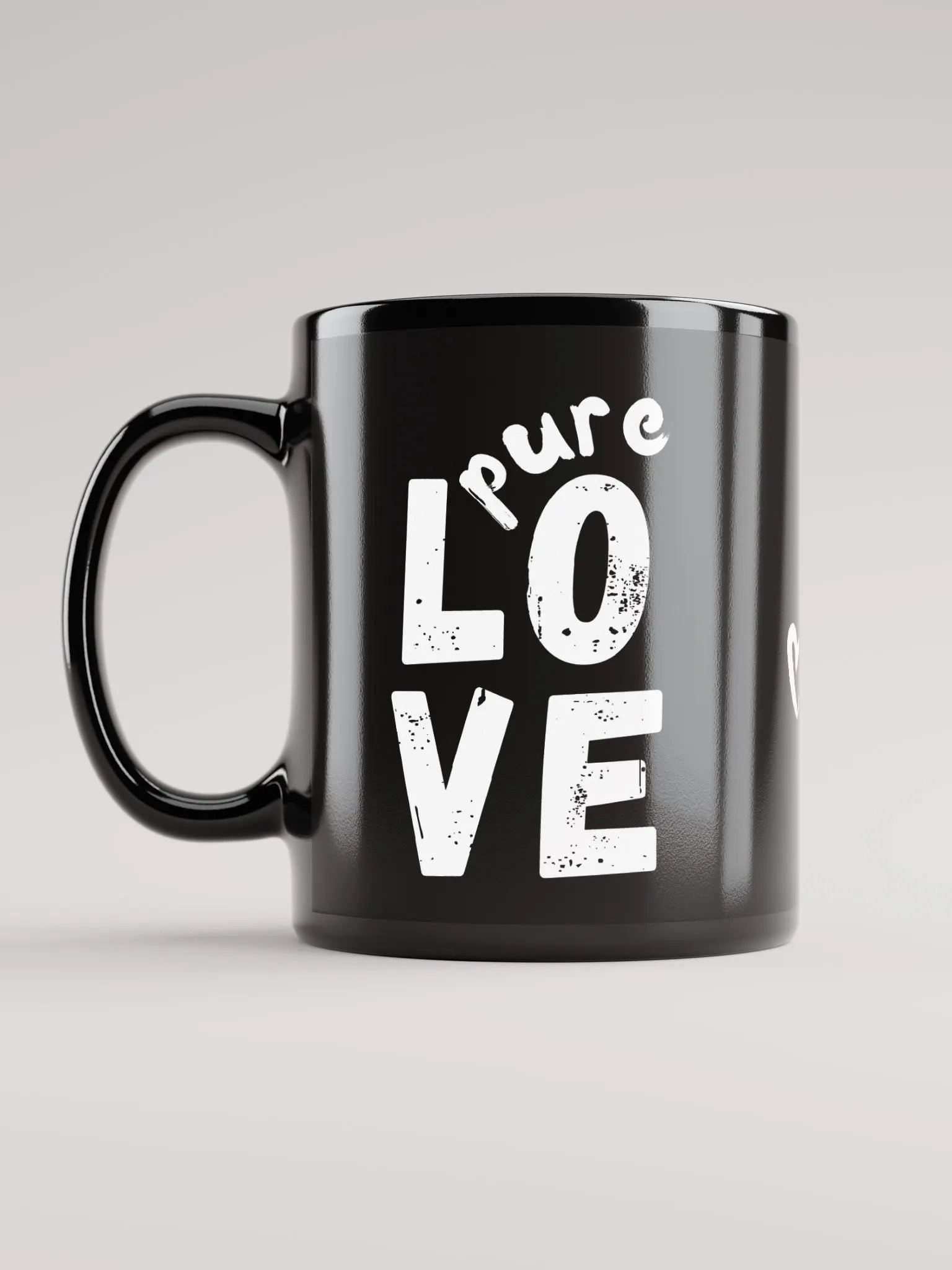 Pure LOVE White - on black glossy Mug product image (3)