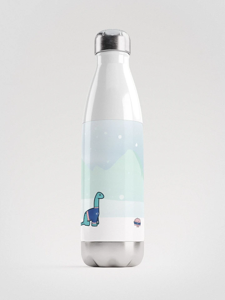 Dino & Brain in Sweaters - Steel Water Bottle product image (1)