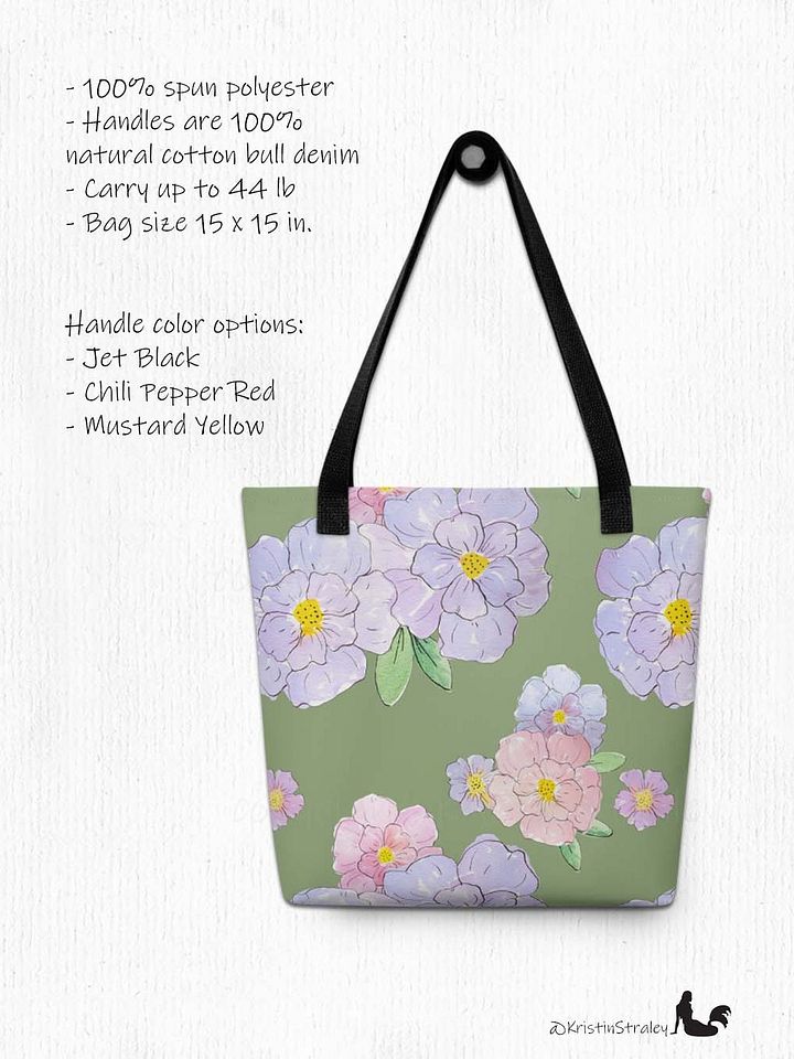 Gingham Blossoms - Large Lavender Flowers on Green product image (2)