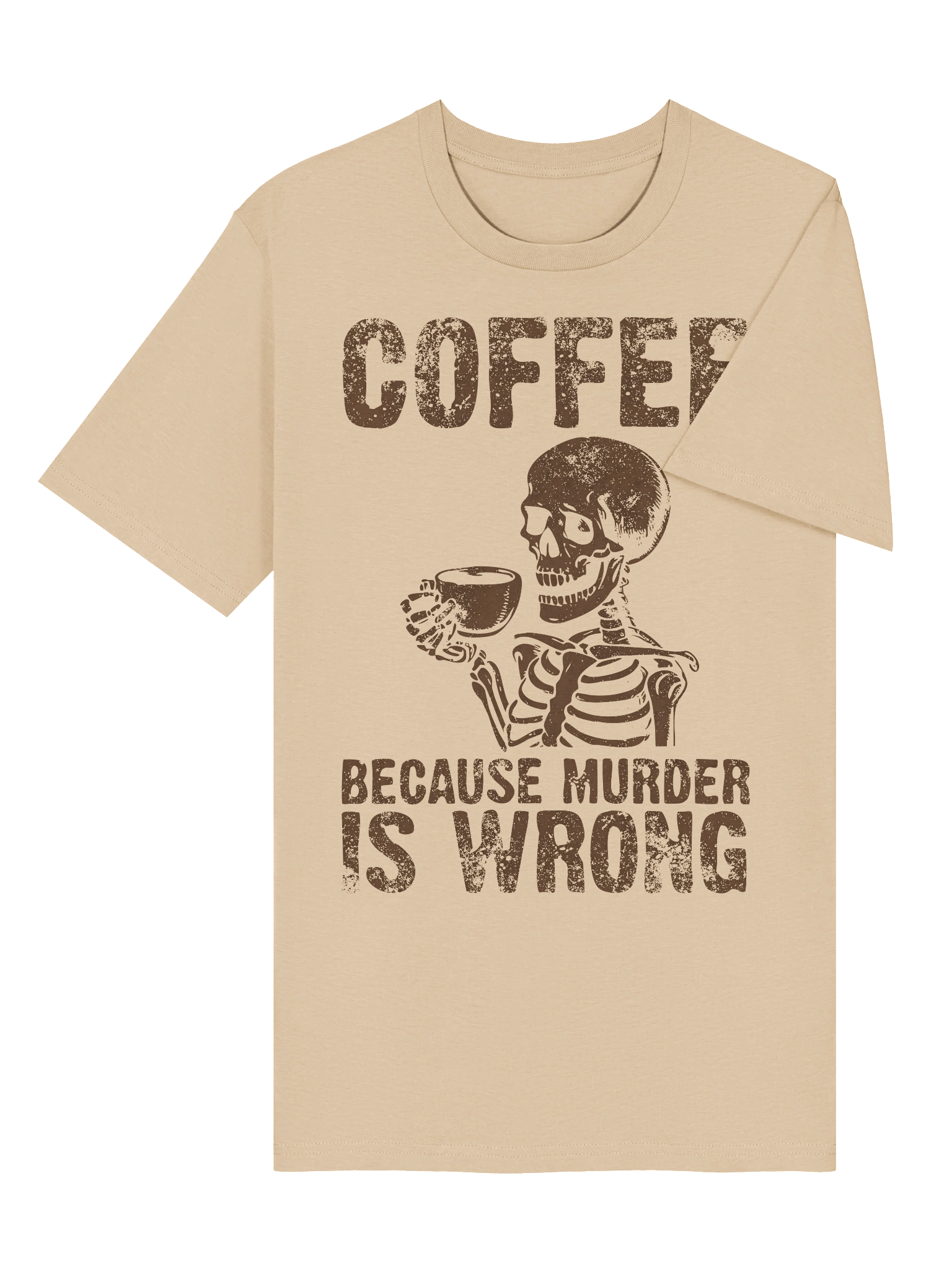 Coffee Because Murder is Wrong – Funny Coffee Design -Organic Tee product image (6)