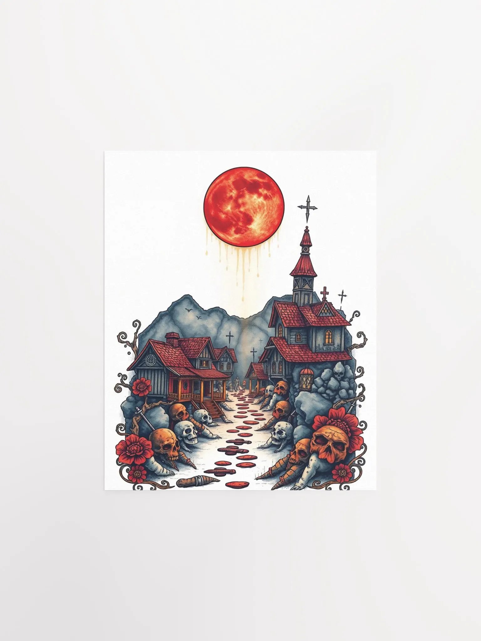 Crimson Moon Village Poster product image (2)