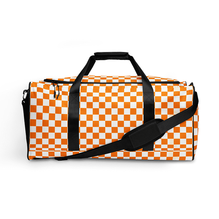 Checkered! Orange and White Checkers Duffel Bag product image (1)