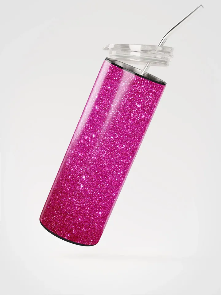 Sparkle in Style with our Glitter Pink Stainless Steel Tumbler | Eco-Friendly 20oz Travel Mug with Reusable Straw product image (2)