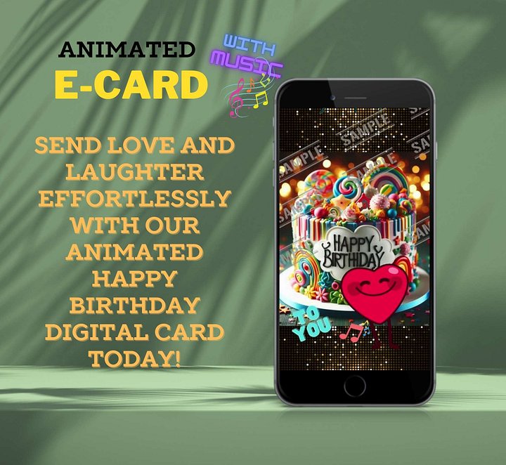 Dancing hearts Birthday E-CARD [Instant Download] product image (2)