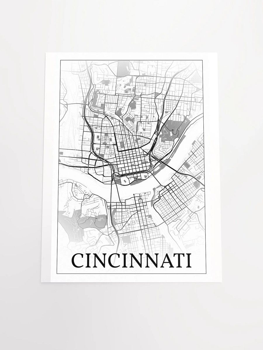 Cincinnati, Ohio, USA, city map print product image (16)
