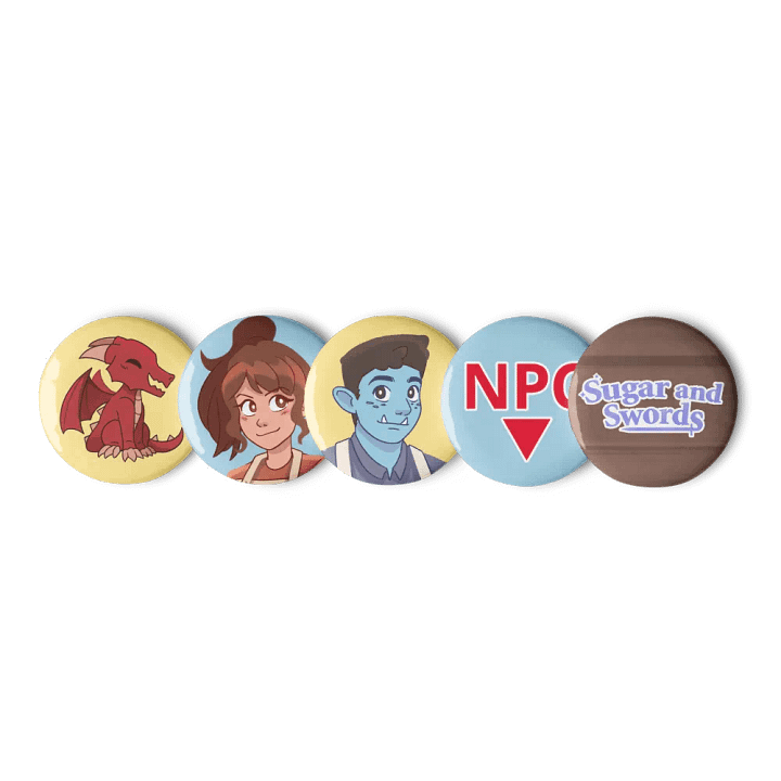 Sugar and Swords Pin Button Set product image (1)