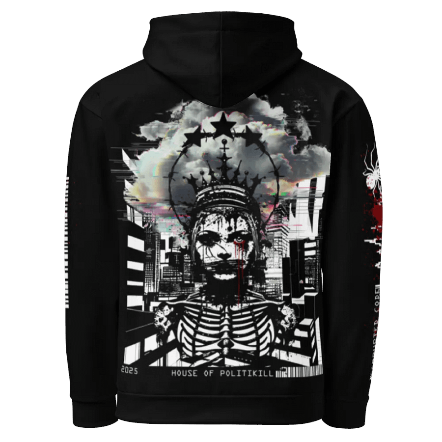 CORRUPTED CODE - DIGITAL GLITCH QUEEN UNISEX HOODIE - STATEMENT SWEATSHIRT product image (3)