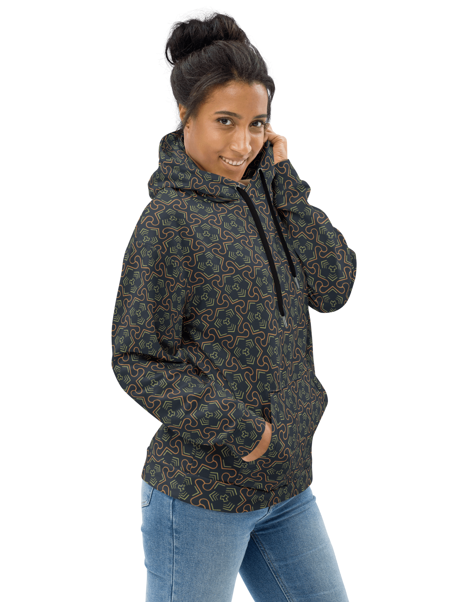 Groovy Grove Geometric Allover Print Hoodie for Men and Women product image (8)