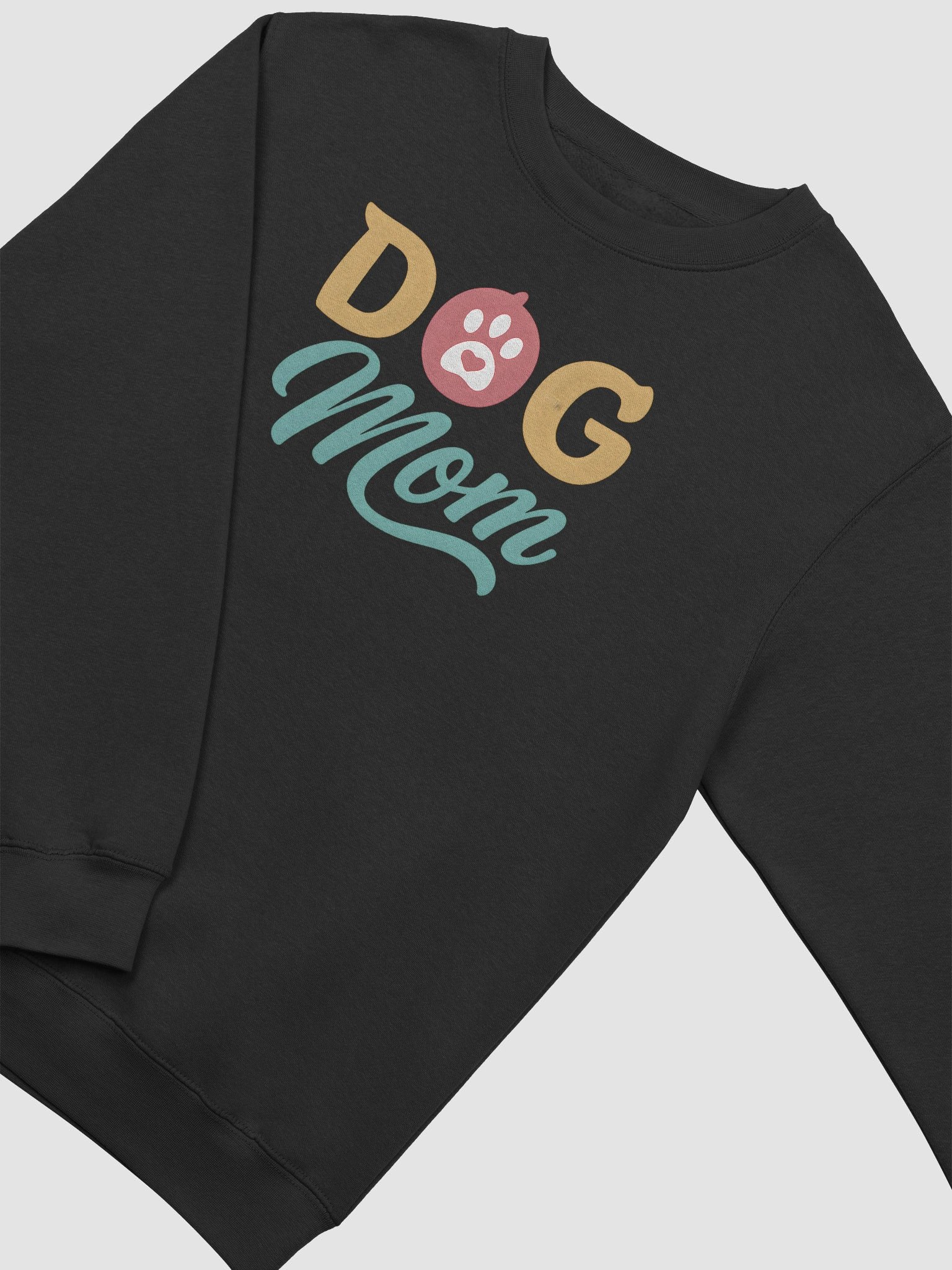 Dog Mom Sweatshirt | Colorful Paw Heart Pet Parent Design | Cozy Gift for Dog Lovers product image (2)