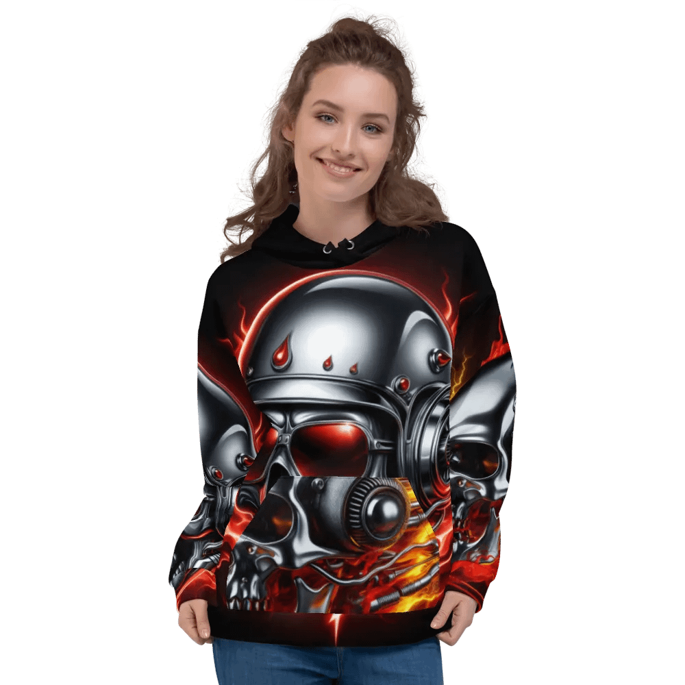 Inferno Cyborg - Unisex Skull Hoodie #52 product image (3)