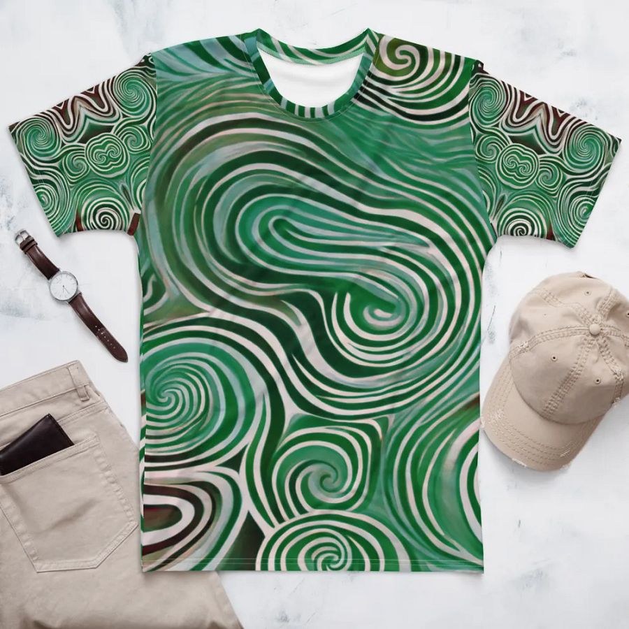 Funky Cool Green Liquid Tie-Dye Men's T-shirt product image (5)