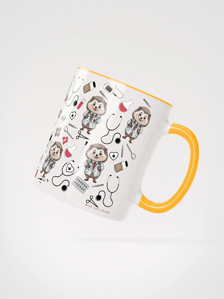 Cute Medical Coat Hedgehog Ceramic Mug product image (27)