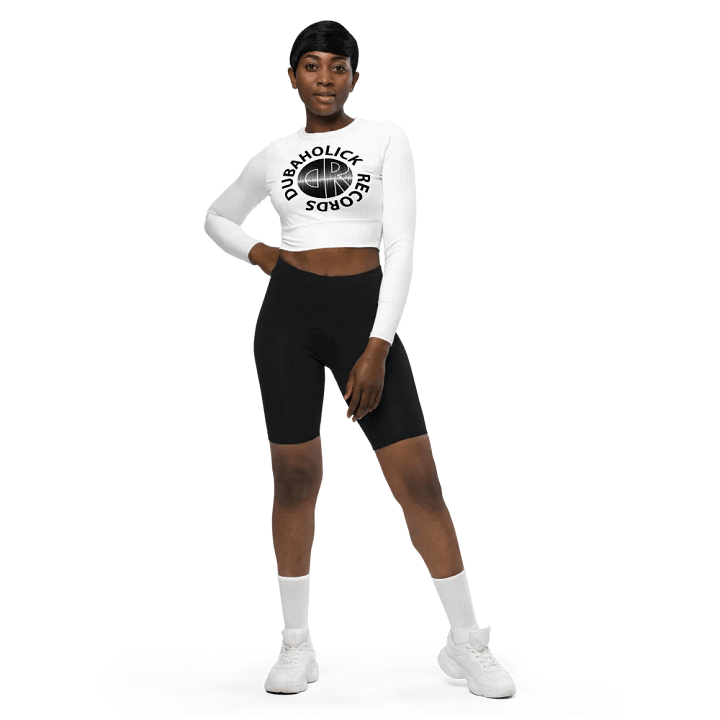 DR Circle All-Over Print Recycled Long Sleeve Crop Top product image (1)