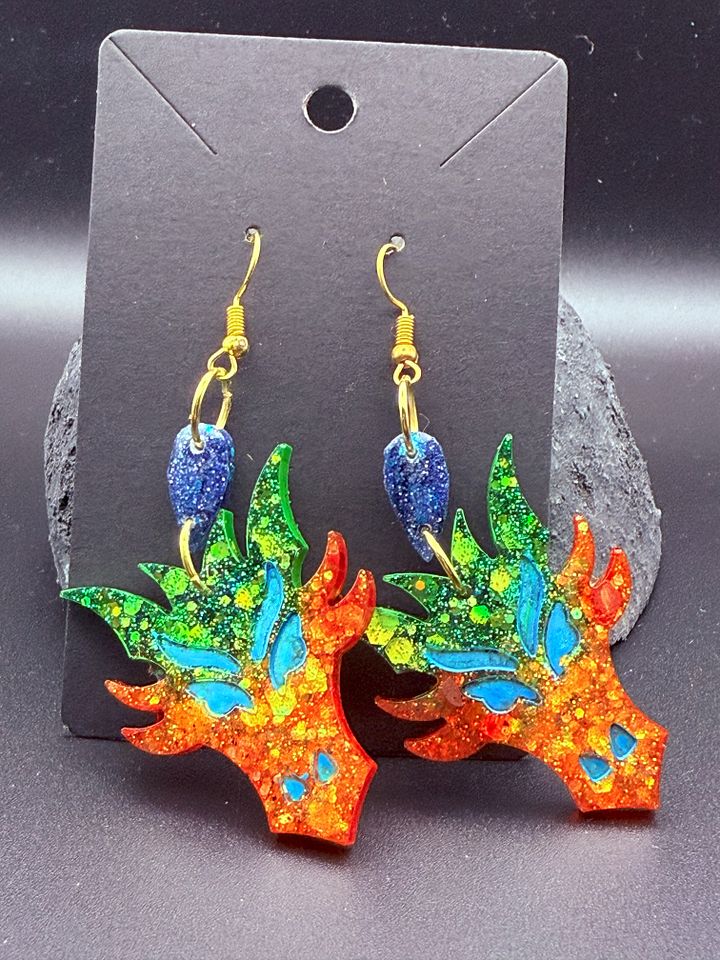 Resin Earings - Dragons (Face) product image (1)