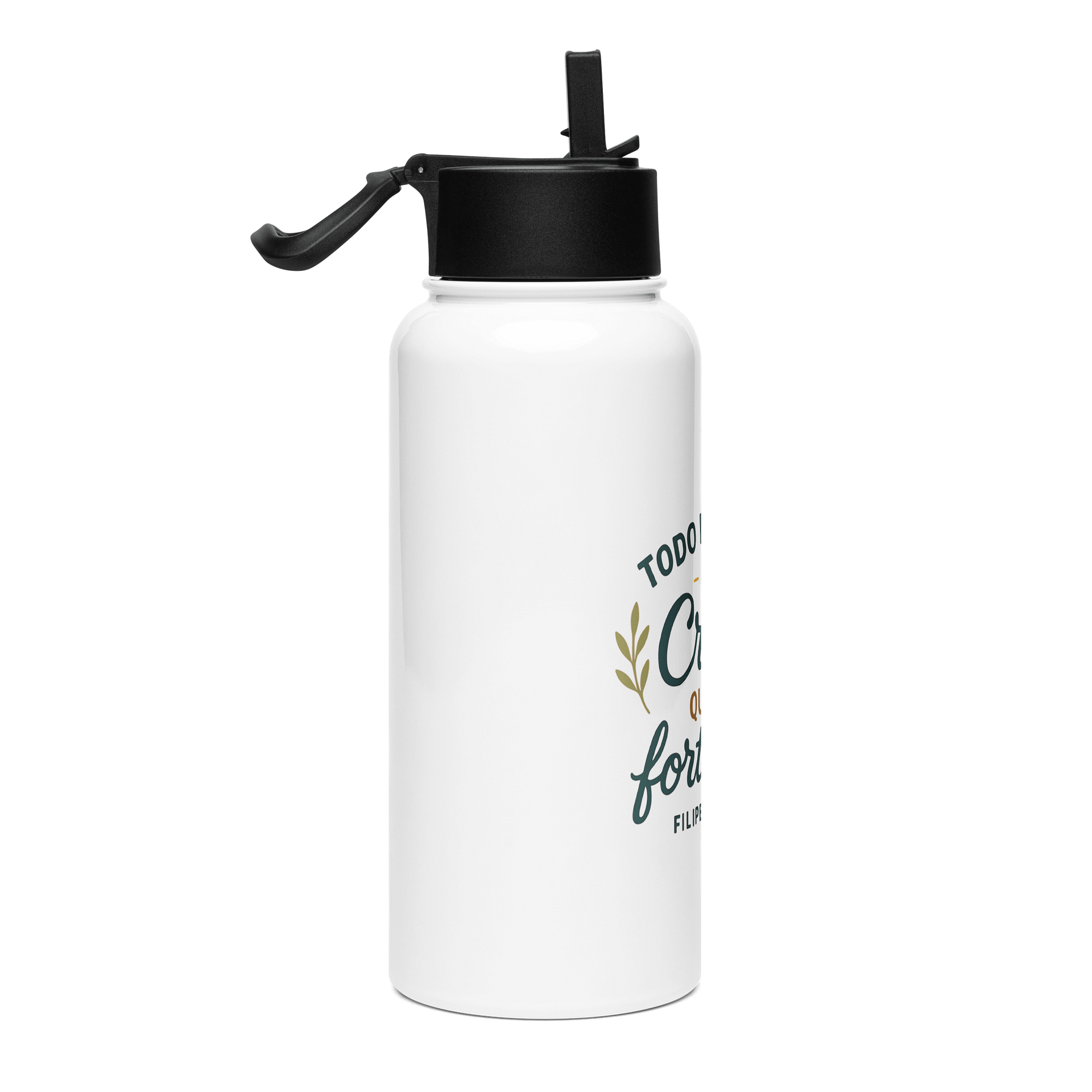 Stainless Steel Water Bottle – “Todo lo puedo en Cristo” – Spanish Christian Design product image (4)