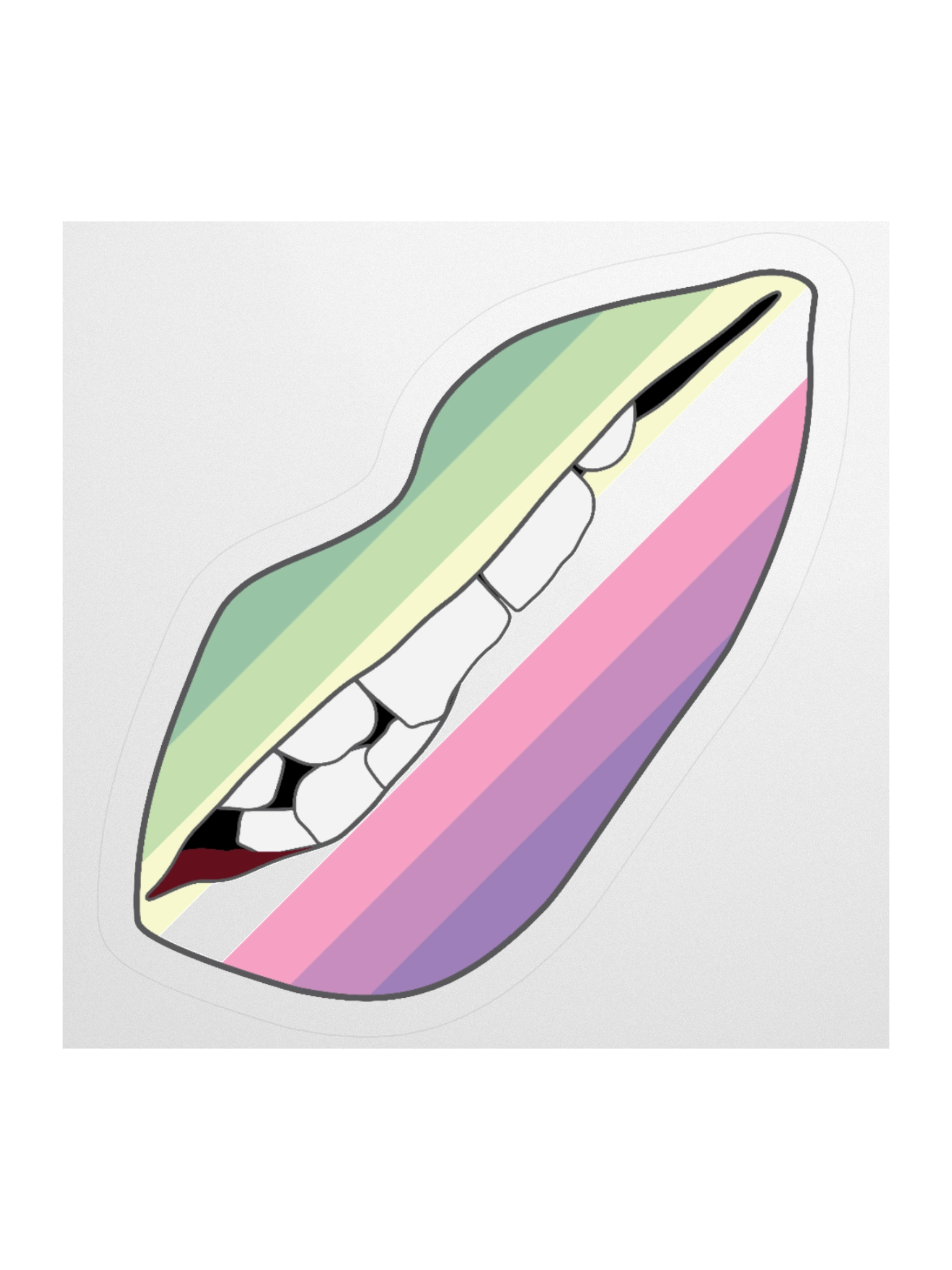 Genderfae Pride Flag Biting Lips Sticker product image (1)