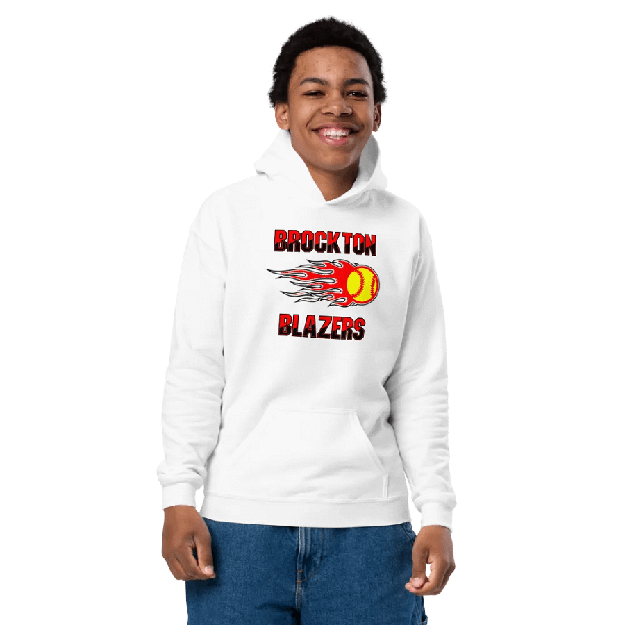 Youth Brockton Blazers Logo Hoodie - White product image (4)